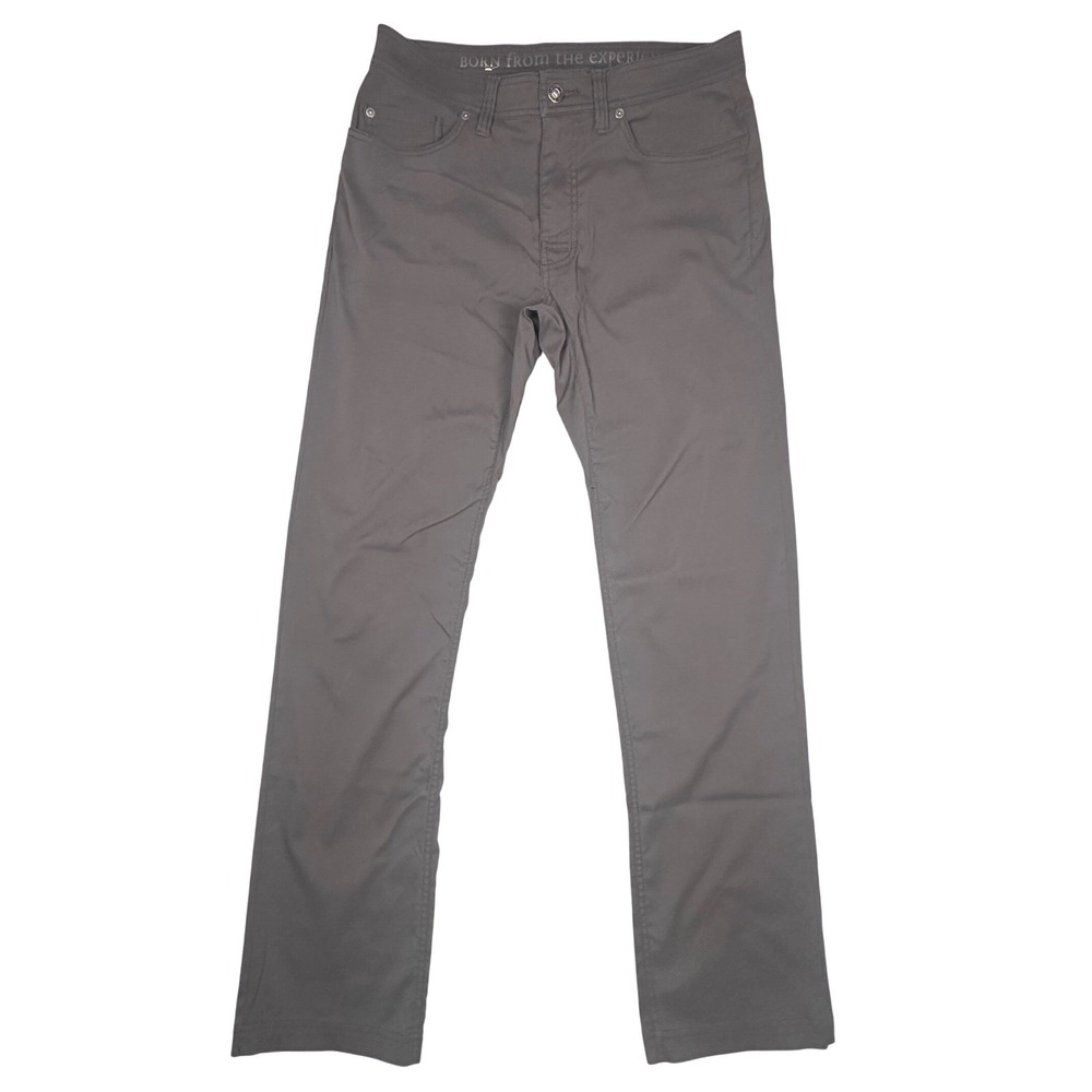 prAna Slim Fit Pants Men 32 Charcoal Gray Stretch Hiking Travel Outdoor Gorpcore